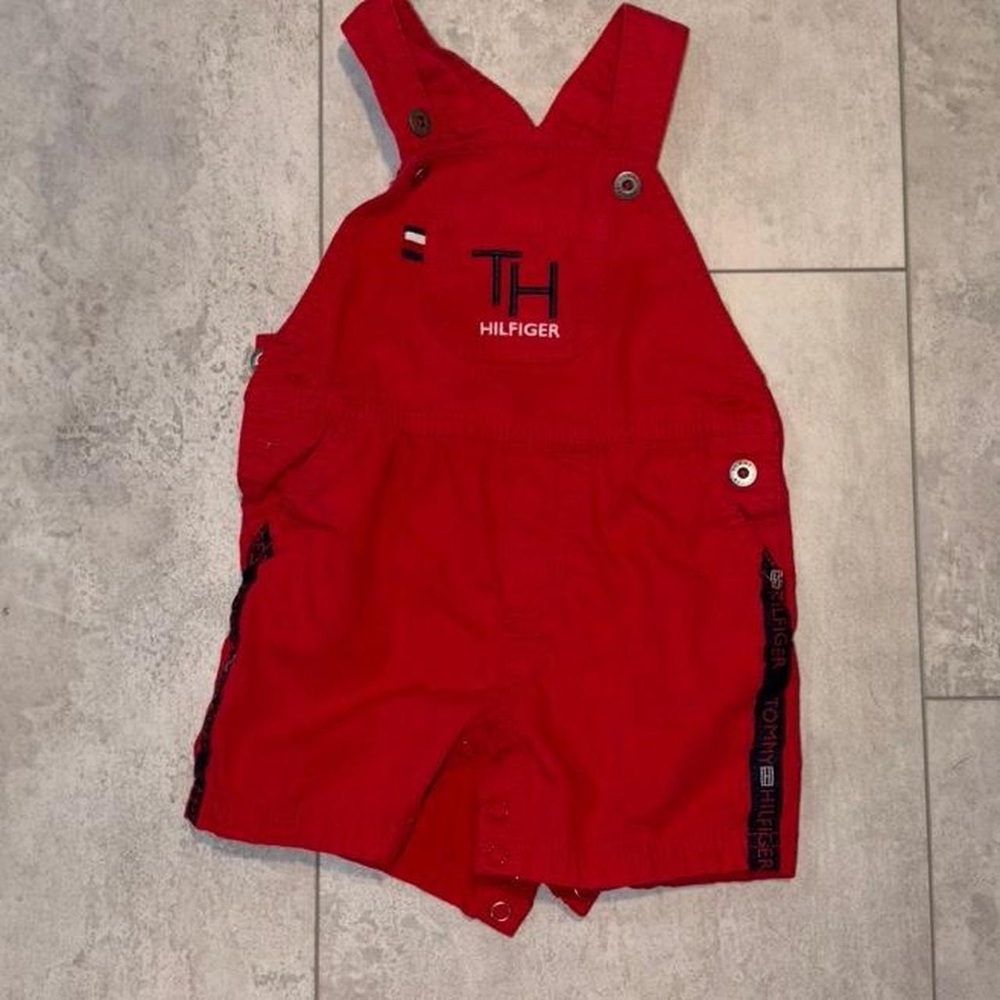 Tommy Hilfiger Bright Red Kids Overalls